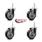 Service Caster 4 Inch Maroon Polyurethane Wheel Swivel 58 Inch Threaded Stem Caster Set Service Caster SCC-TS20S414-PPUB-MRN-58212-4 - alternate 3